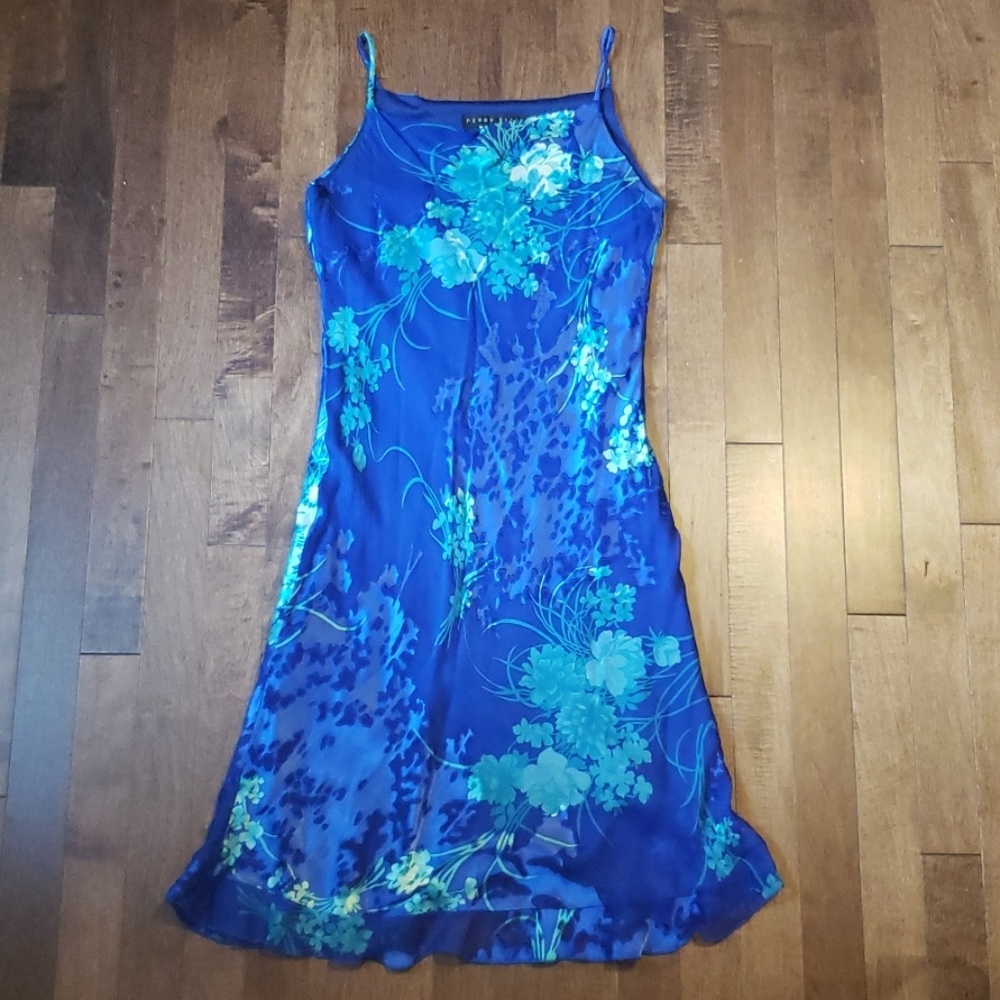 Perry Ellis Blue Floral dress